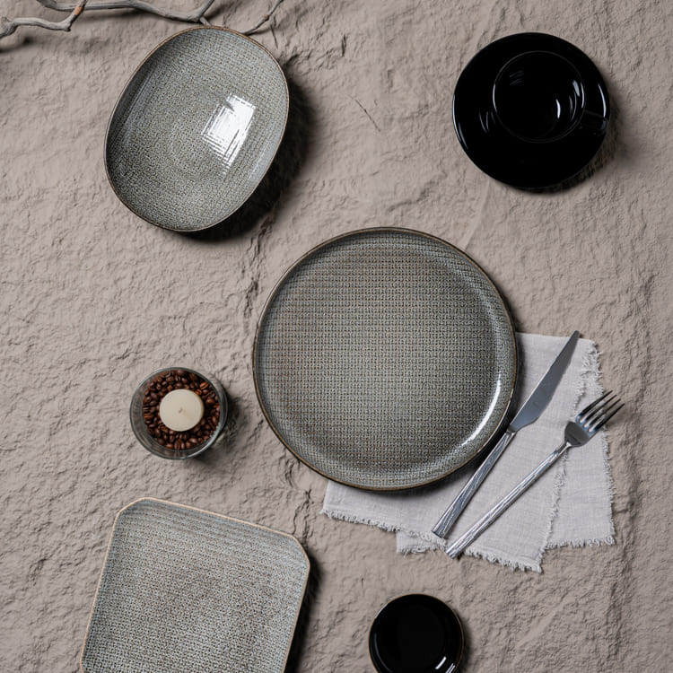 Dark Grey Porcelain Dinnerware (3)