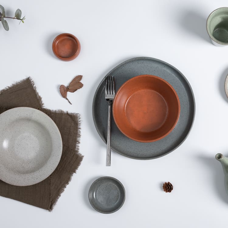 Vajilla moteada de varios colores (4)