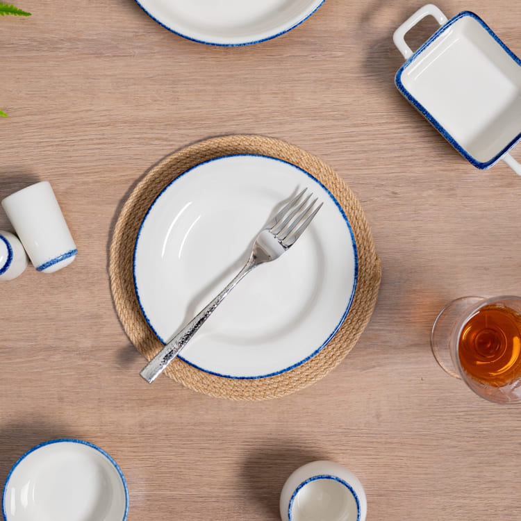 White Round Porcelain Dinner Plate (2)