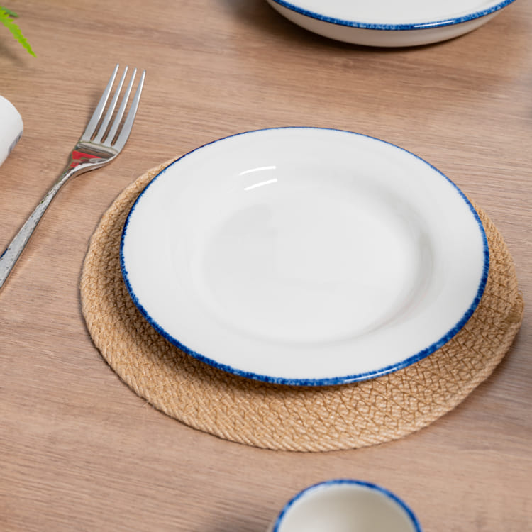 Prato de jantar redondo branco de porcelana (3)