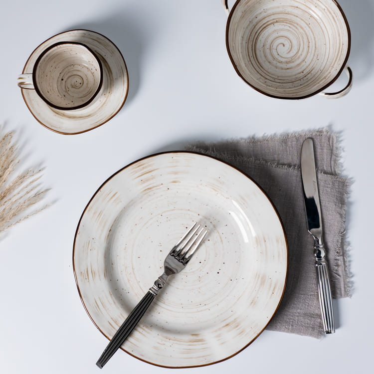 Porcelain Reactive Glaze Plate Dinnerware (3)