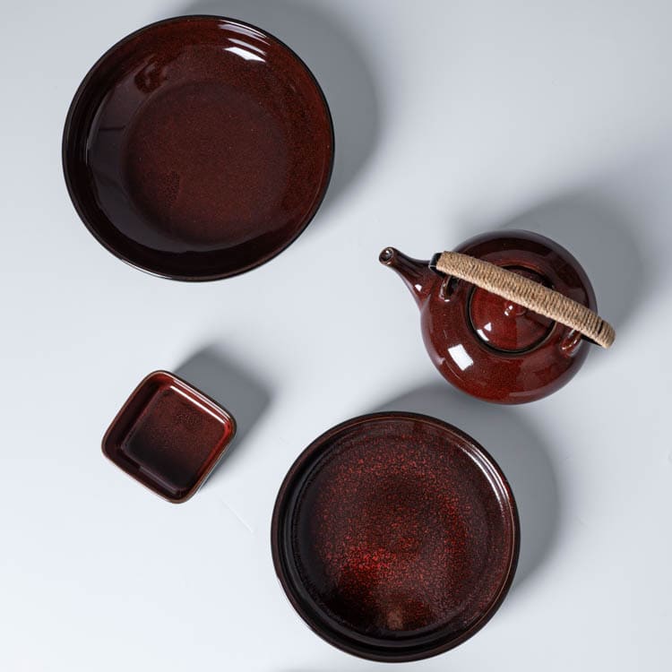 Red Glaze Porcelain Dinnerware Set (2)