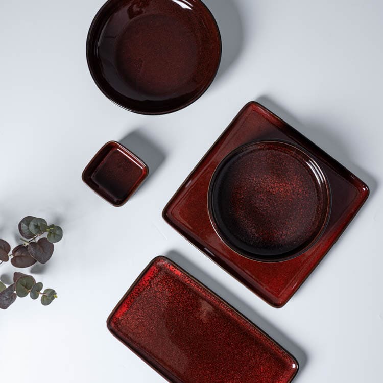 Red Glaze Porcelain Dinnerware Set (5)