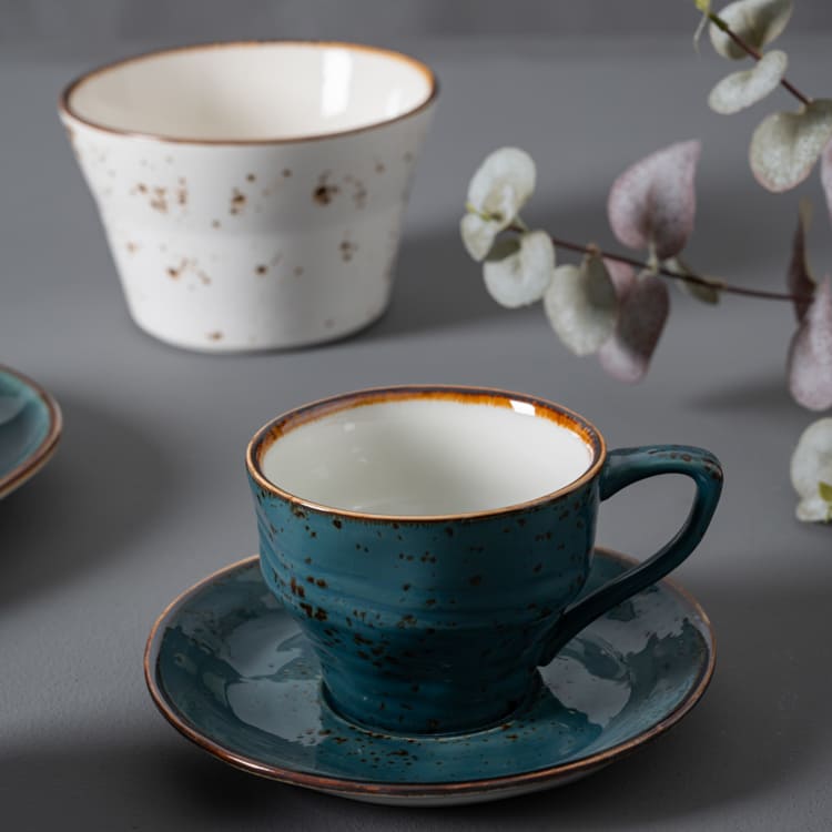Speckled Porcelain Coffee Cup & Pires (3)