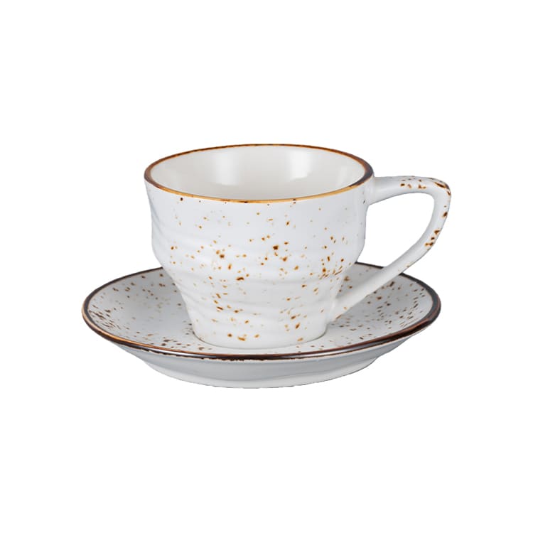 Speckled Porcelain Coffee Cup & Pires (8)