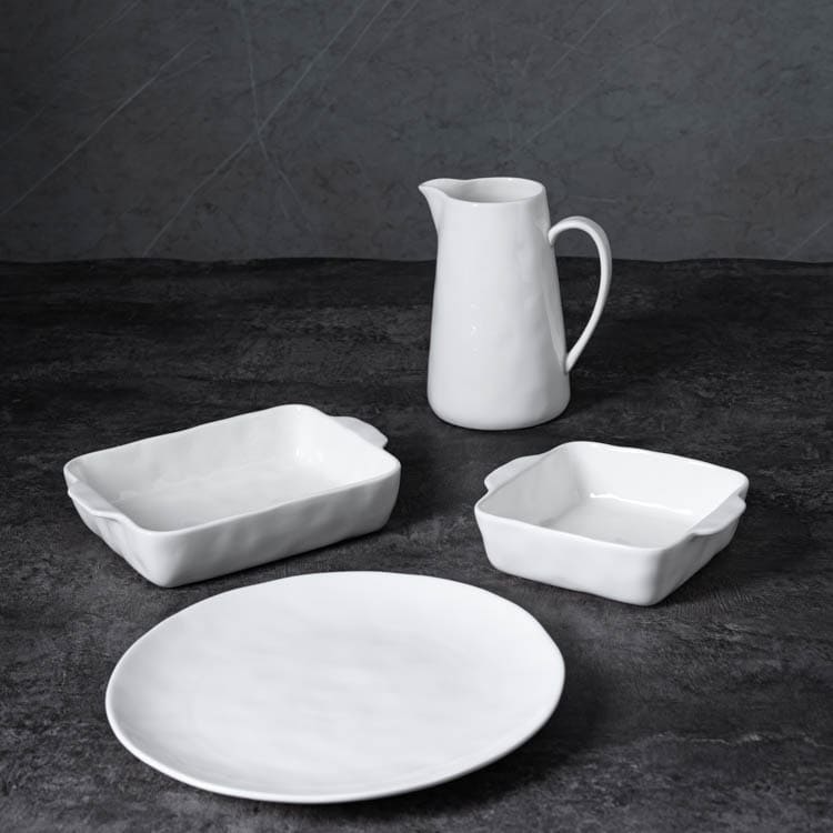White Hammered Porcelain Dinnerware (2)