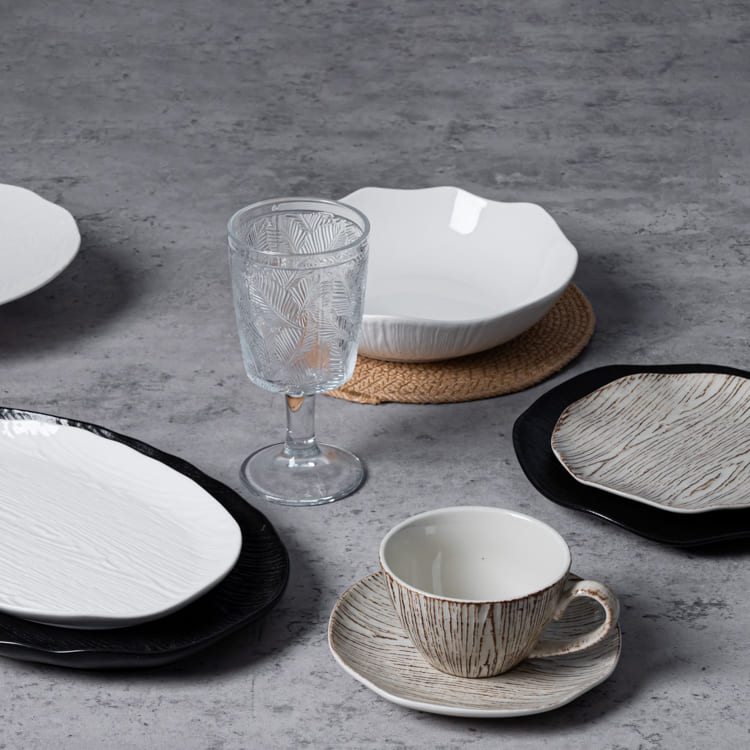 Wood Grain Embossed Porcelain Dinnerware (1)
