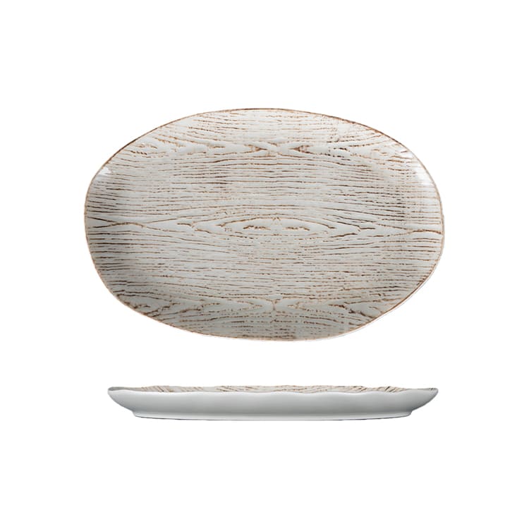 Wood grain Porcelain Oval Serving Plate (1)