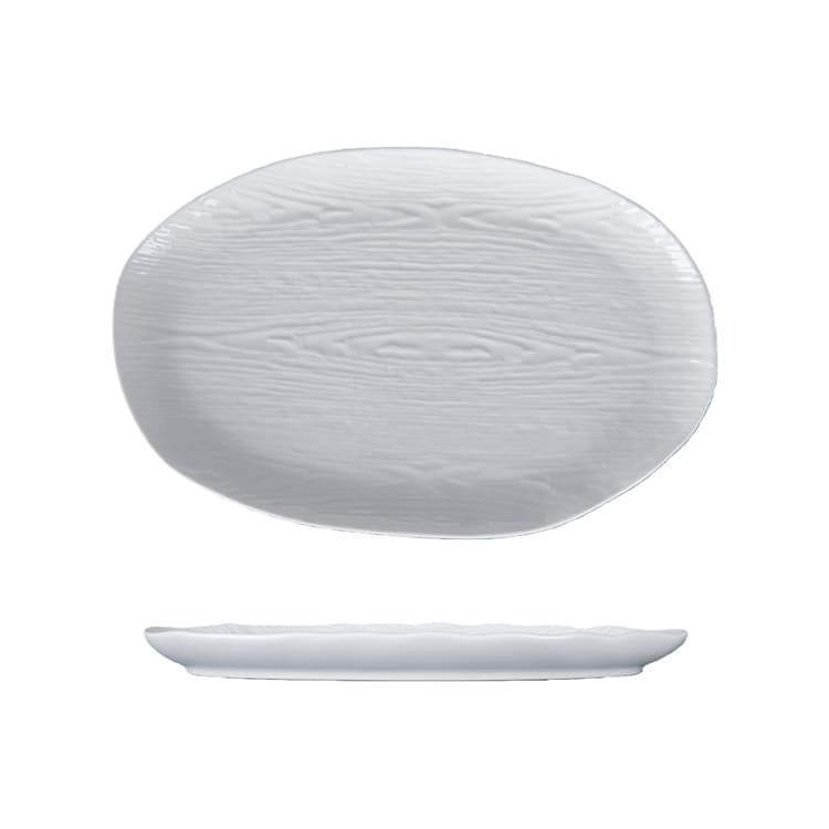 Wood grain Porcelain Oval Serving Plate (2)