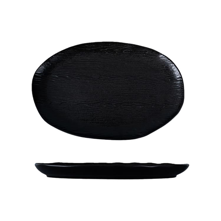 Wood grain Porcelain Oval Serving Plate (5)