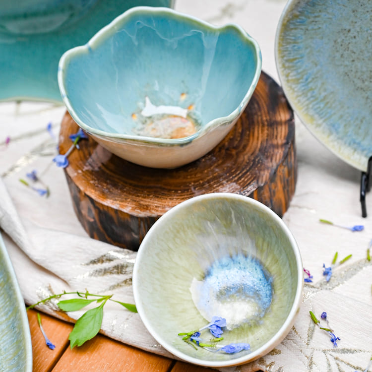 Blue Glazed Dinner Set (1)