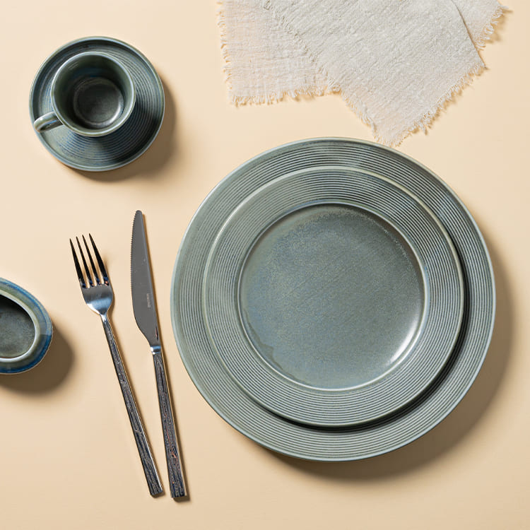 Green Reactive Glaze Dinner Set (2)