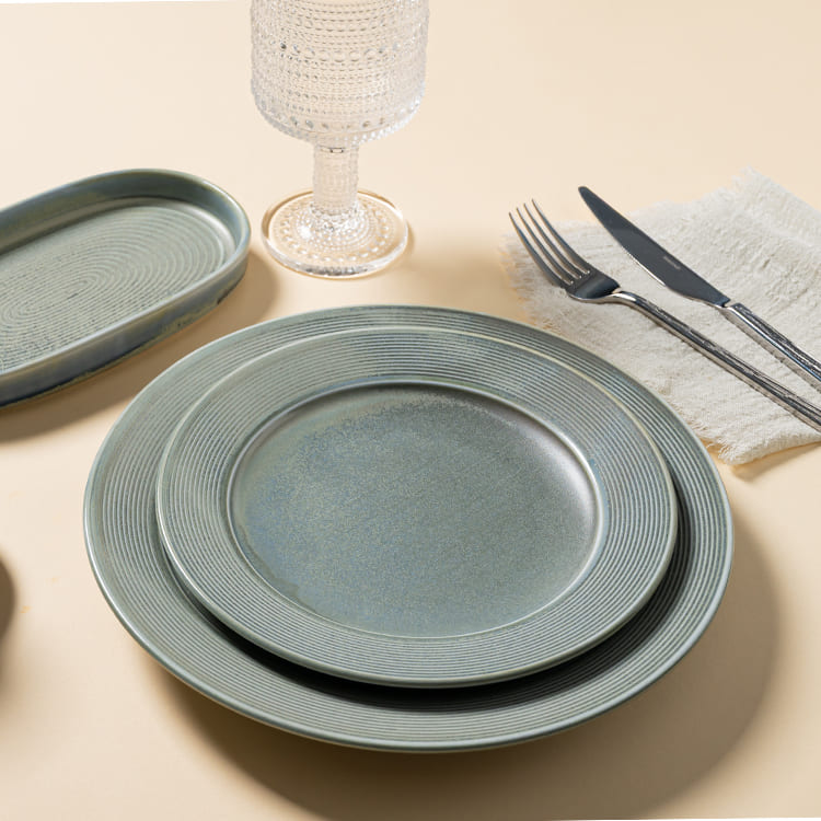 Green Reactive Glaze Dinner Set (5)