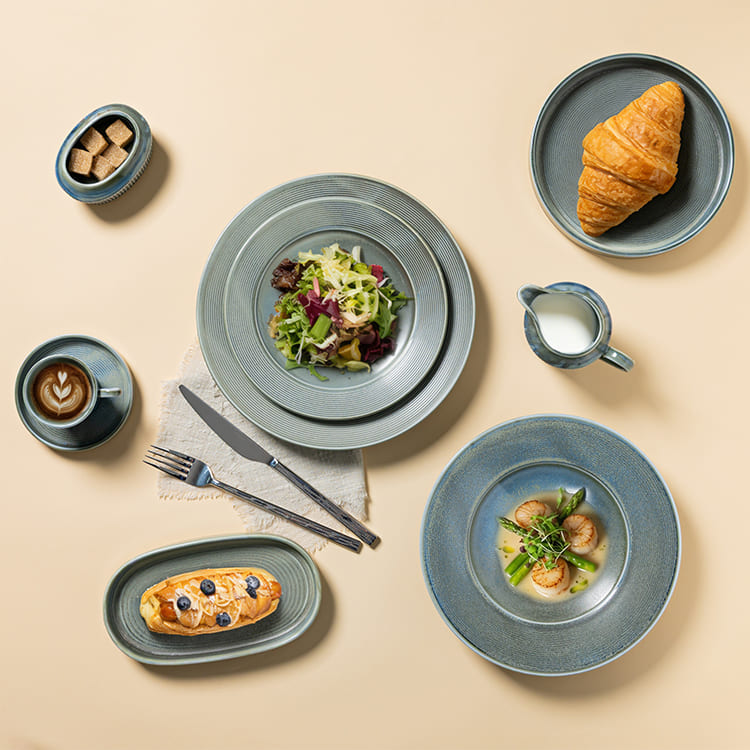 Green Reactive Glaze Dinner Set (6)