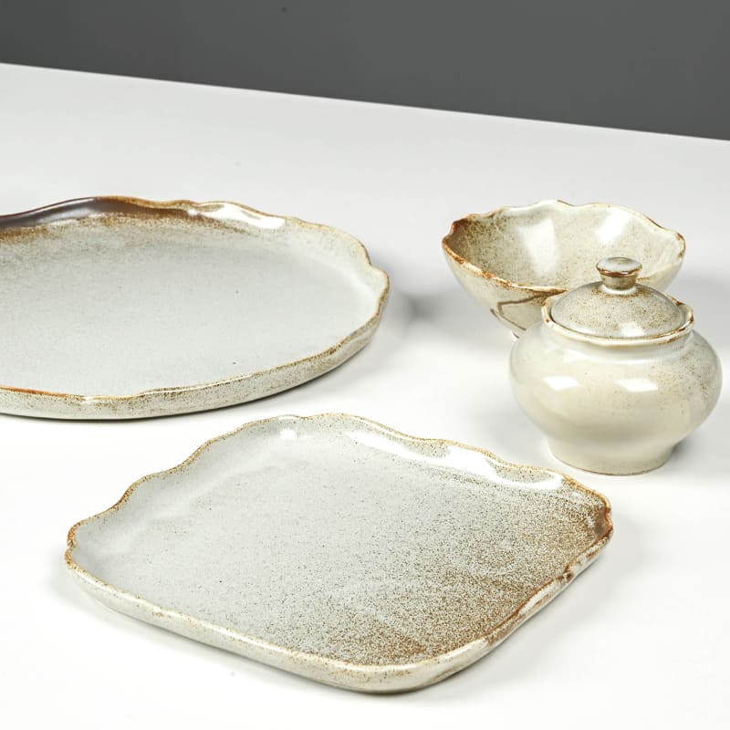 Reactive Glaze Porcelain Dinner Plates (3)