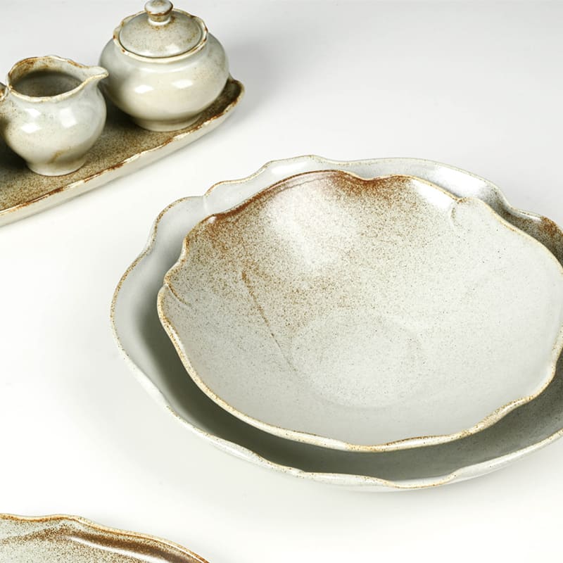 Reactive Glaze Porcelain Dinner Plates (6)