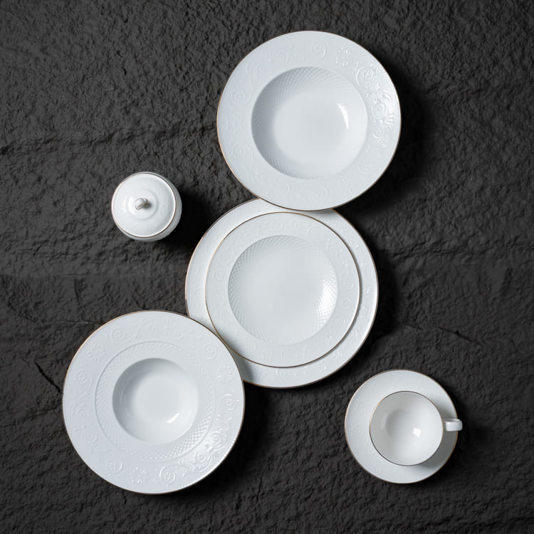 White Bone China Dinnerware Set (2)
