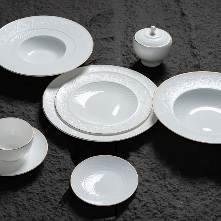 White Bone China Dinnerware Set (3)