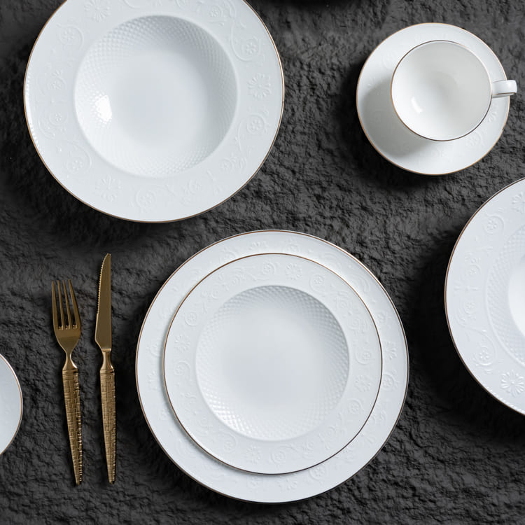 White Bone China Dinnerware Set (4)