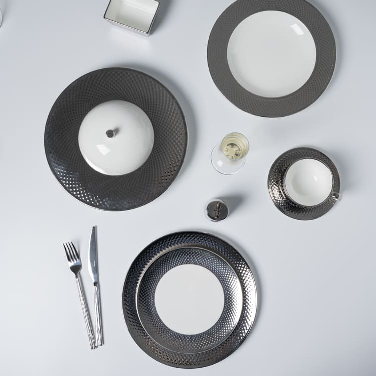Bone China Tableware with Silver Electroplating (1)