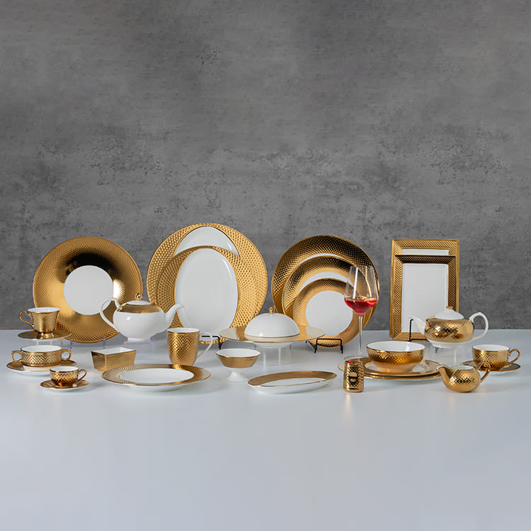 Gold Electroplating Bone China Dinnerware Set (2)