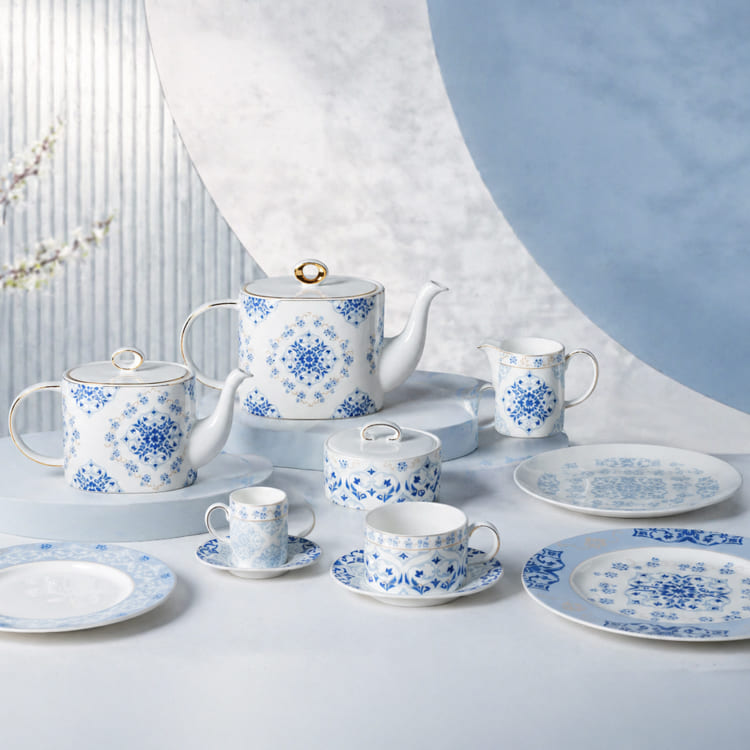 Indigo Mandala Bone China Geschirrset (2)