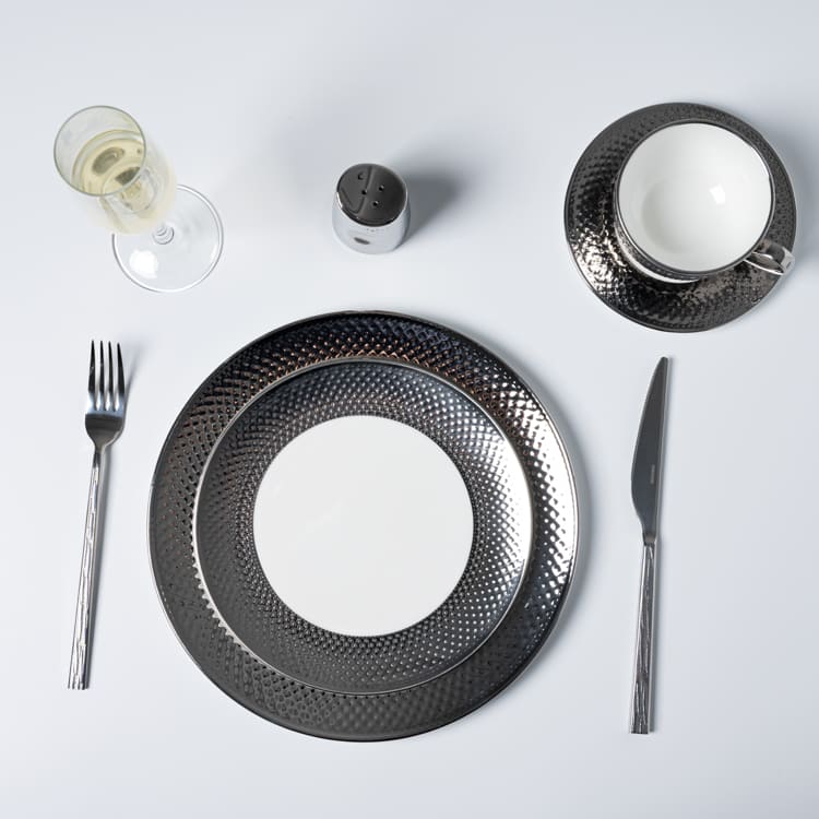 Silver Dinner Plate with Electroplated Finish (2)