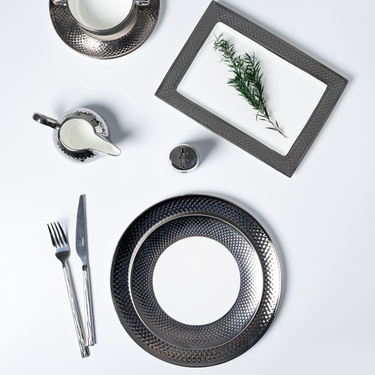 Silver Dinner Plate with Electroplated Finish (4)