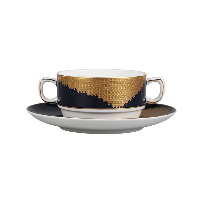 Black Gold Bone China Dinnerware Set (4)