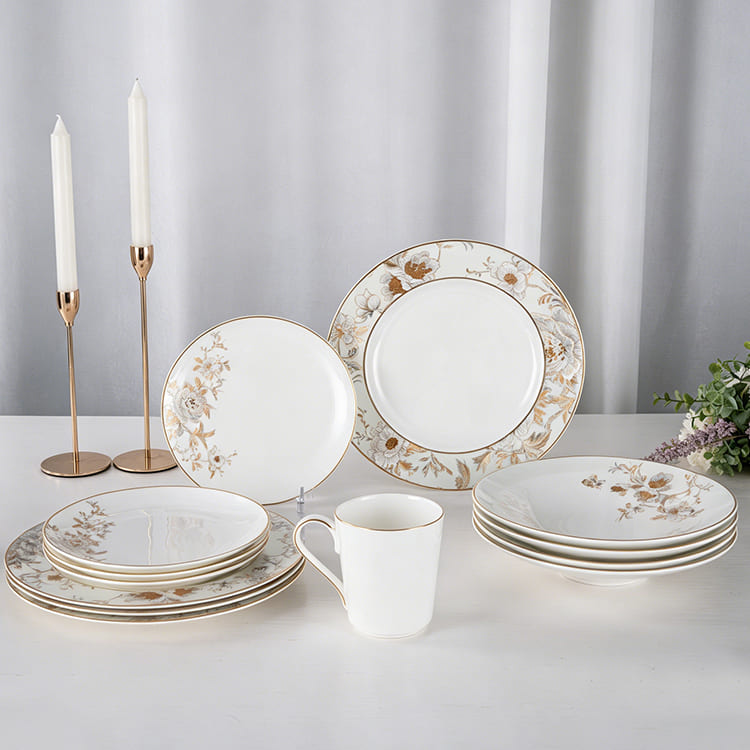 Splendid Flourishing Bone China Dinnerware Set (4)
