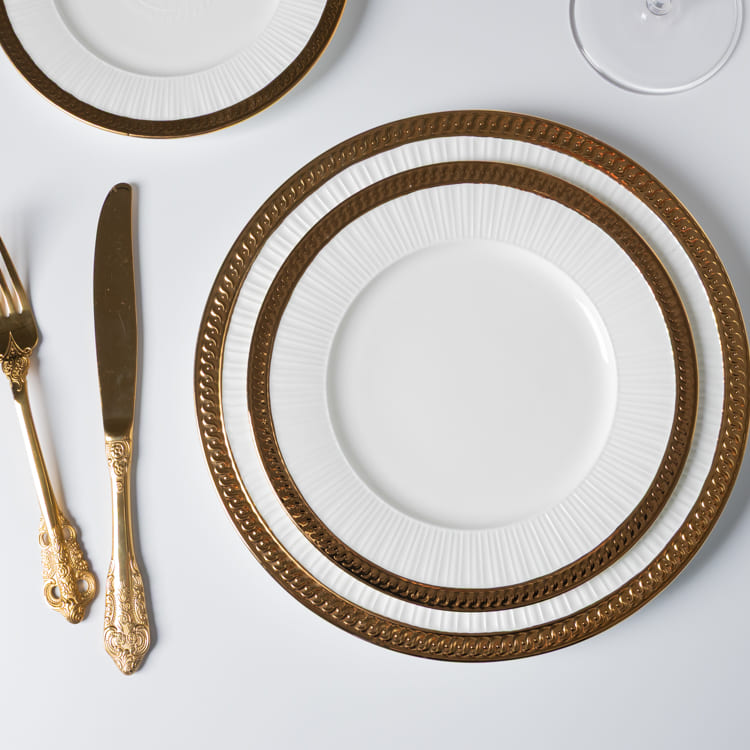 Gold Electroplated Plate Fine China (4)