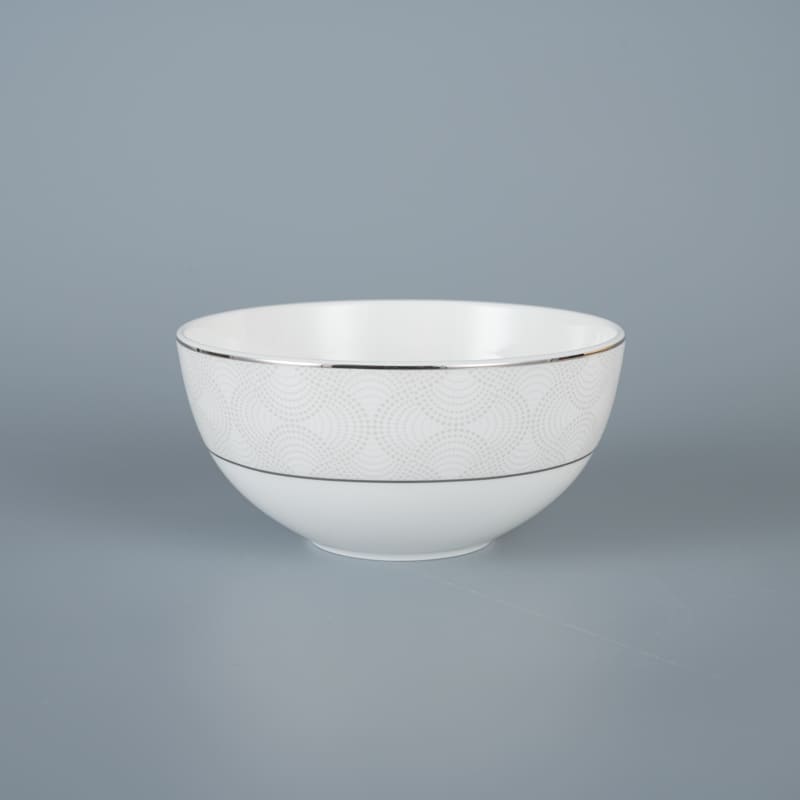 Velum Bone China Bowl 14cm with Silver Rim (1)