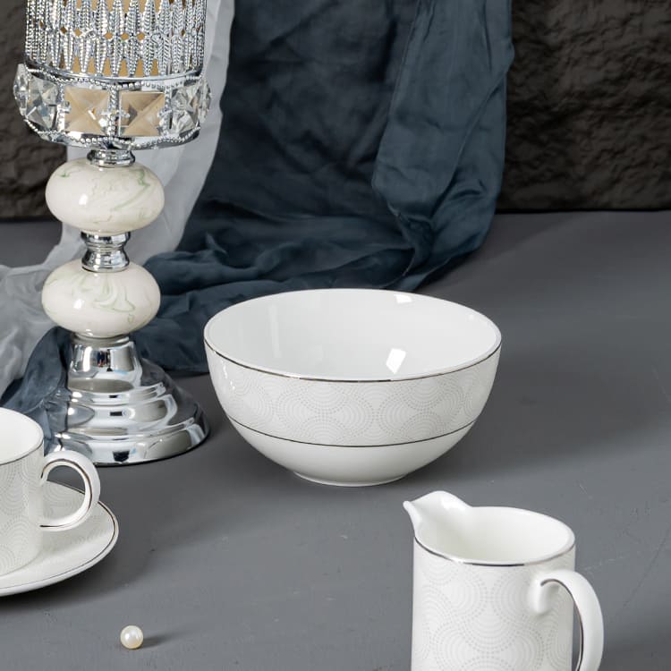 Velum Bone China Bowl 14cm with Silver Rim (2)