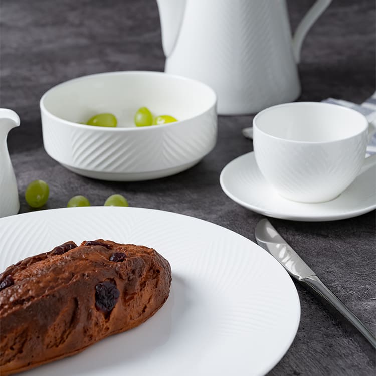 White Bone China Dinnerware for Hotel Breakfast (4)