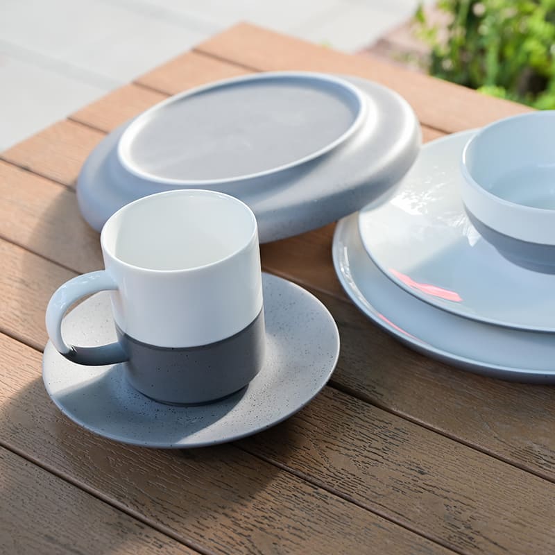 Luxury Grey Porcelain Cups & Teapot (1)