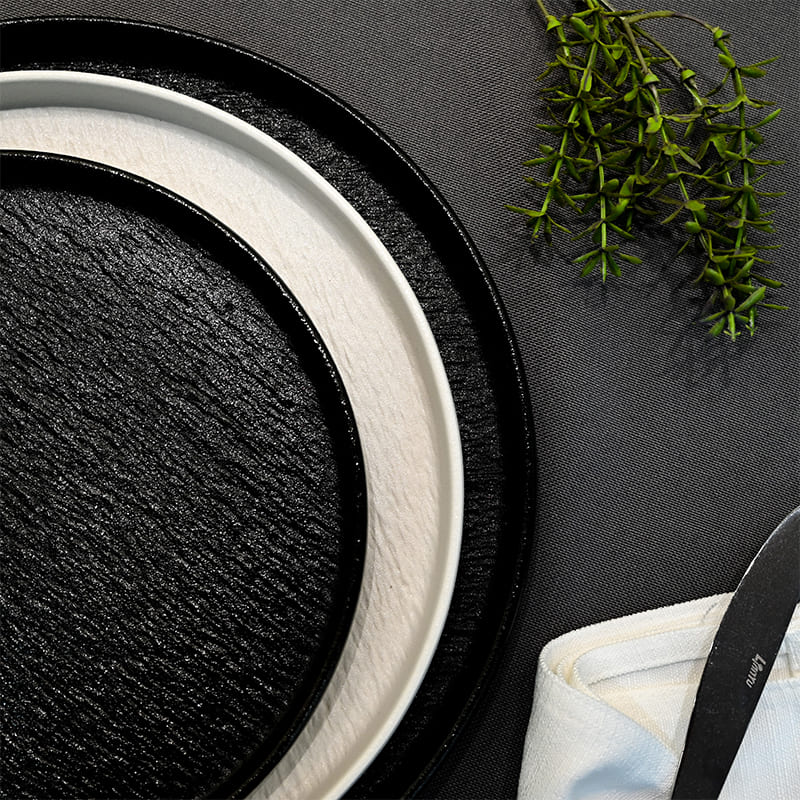 Matte Black Porcelain Dinner Plate 10.5 Zoll (2)