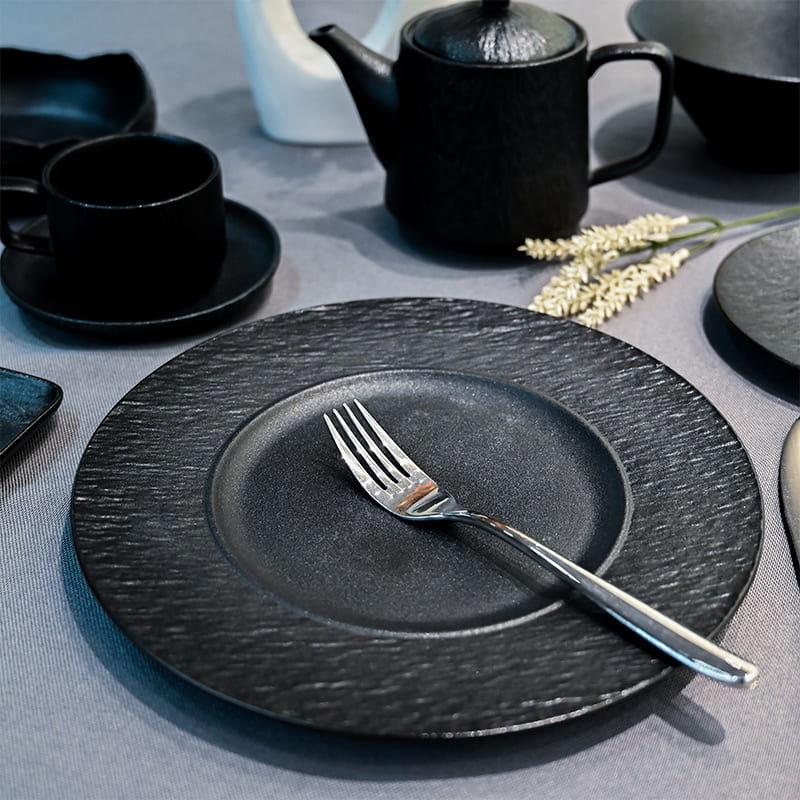Matte Black Porcelain Dinner Plate 10.5 Zoll (3)