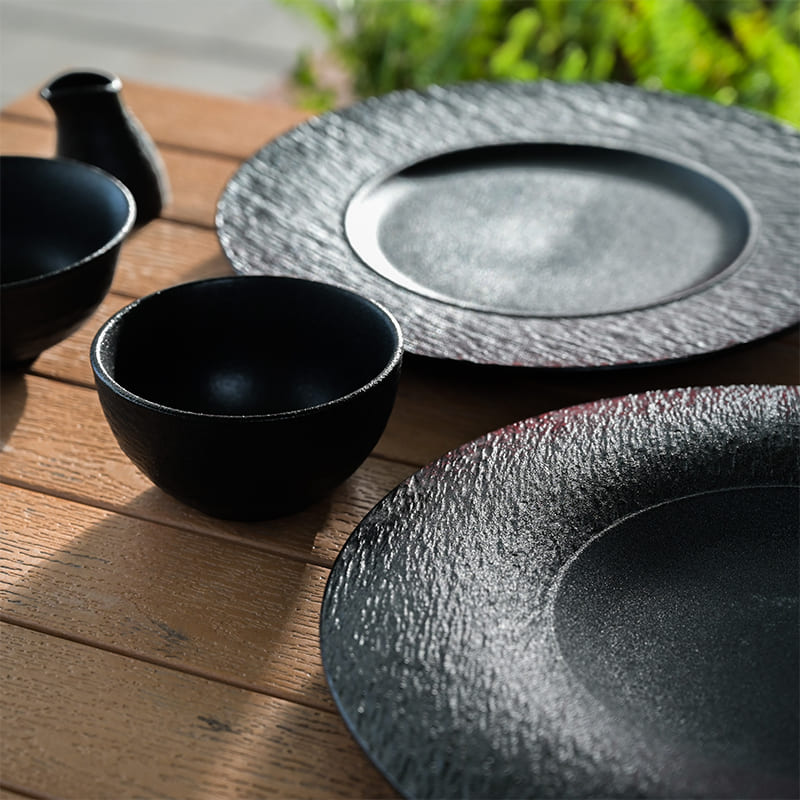 Matte Black Porcelain Dinner Plate 10.5 Zoll (4)