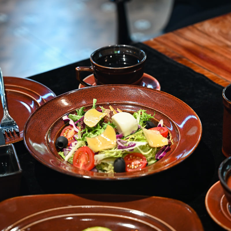 Modern Deep Salad Plates in Grey Porcelain (3)