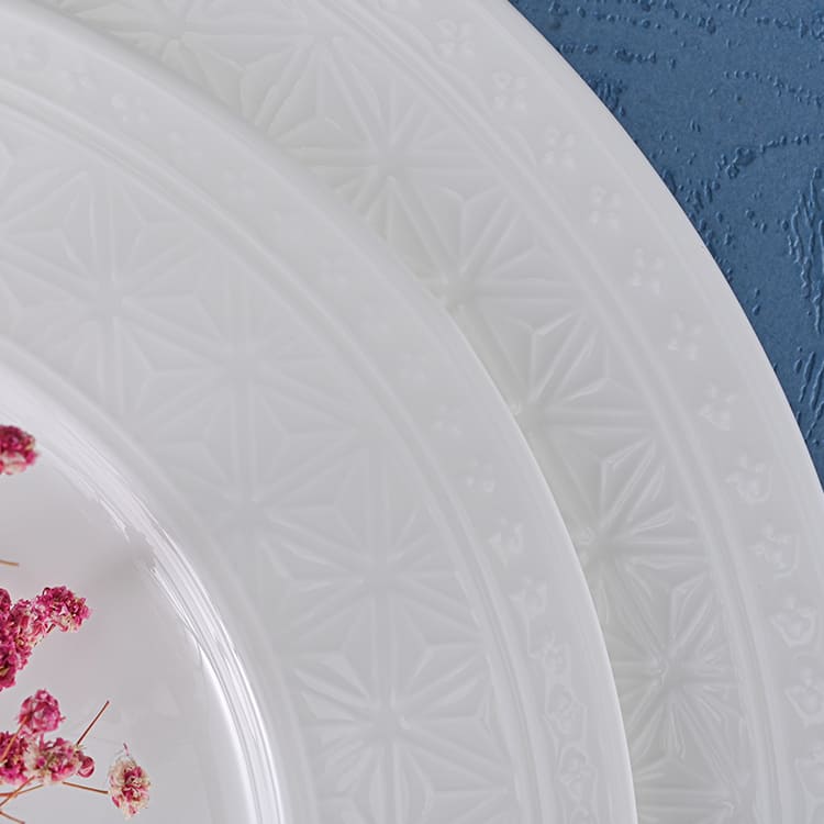 White Embossed Bone China Dinnerware (3)