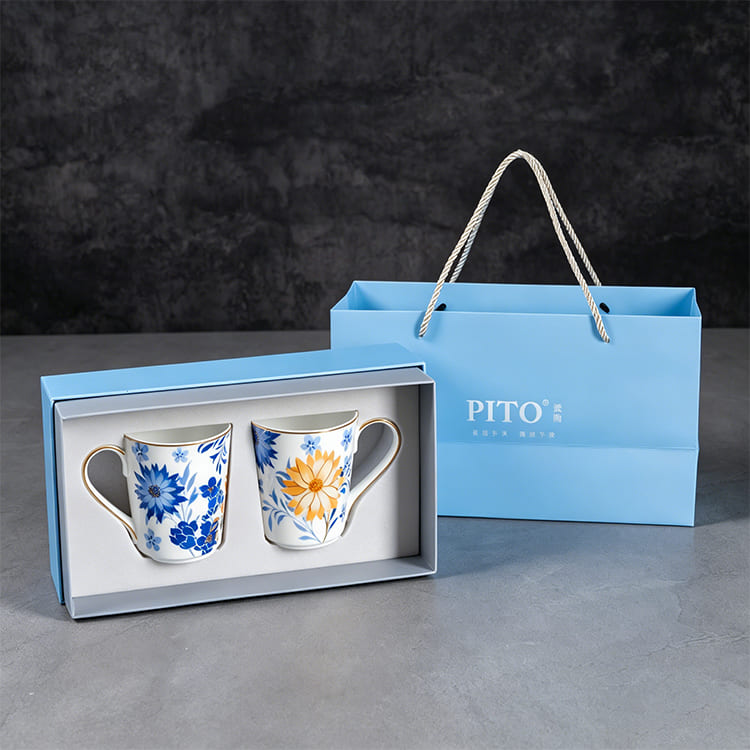 Bone China Coffee Mug Pair Gift (4)