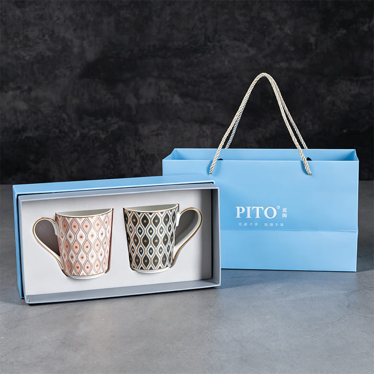 Bone China Coffee Mug Pair Gift (5)